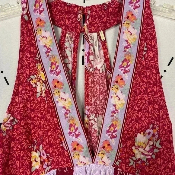 NWOT Free People - Dream Darlin Printed Women's Tank Top in Raspberry - Picture 3 of 6